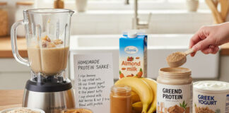 วิธีทำอาหารเสริมโปรตีน (Protein Shake) เองที่บ้านปลอดสารและดีต่อร่างกาย วิธีทำอาหารเสริมโปรตีน (Protein Shake) เองที่บ้านด้วยวัตถุดิบธรรมชาติ